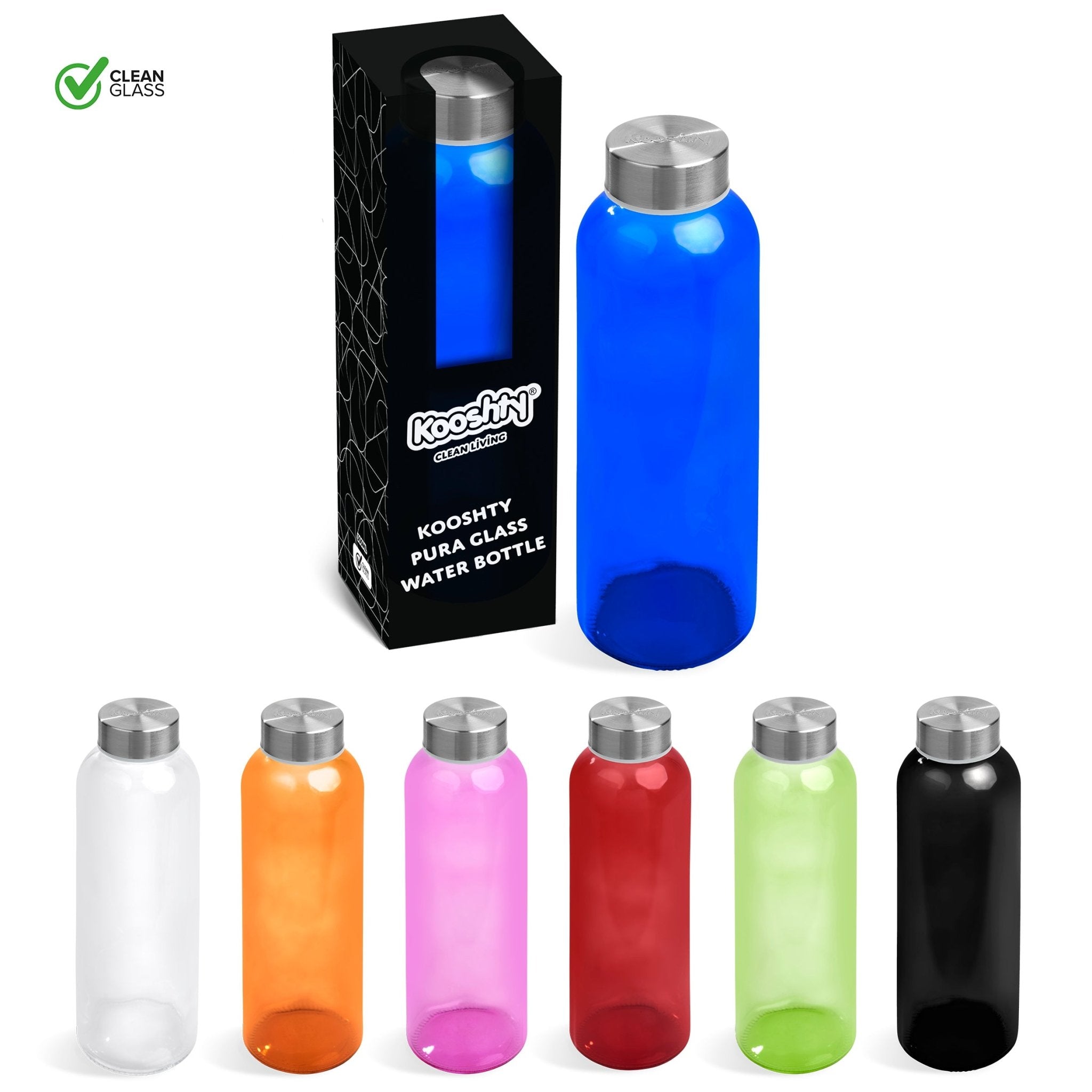 Kooshty Pura Glass Water Bottle - 500ml - Retail Therapy Online