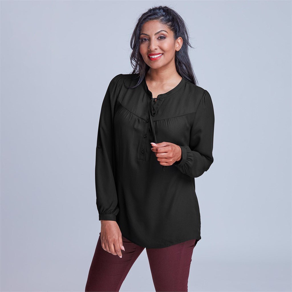 Ladies Long Sleeve Candice Blouse - Retail Therapy Online