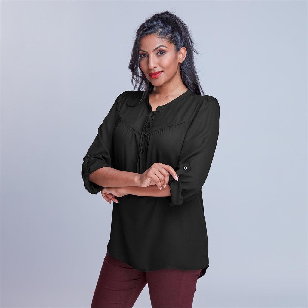 Ladies Long Sleeve Candice Blouse - Retail Therapy Online