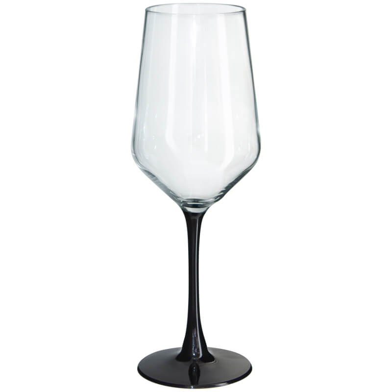 Lanu Black Stem Wine Glass 400ml - Set of 6 - Retail Therapy Online
