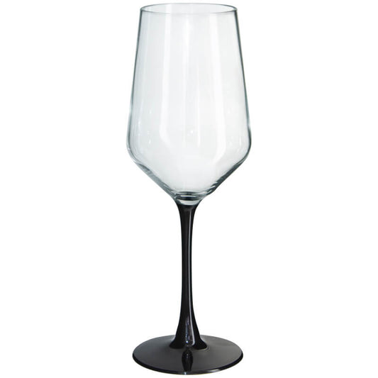 Lanu Black Stem Wine Glass 400ml - Set of 6 - Retail Therapy Online