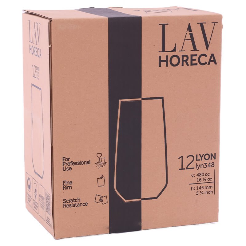 LAV Lyon Long Drink Glasses 480ml - Set of 12 - Retail Therapy Online