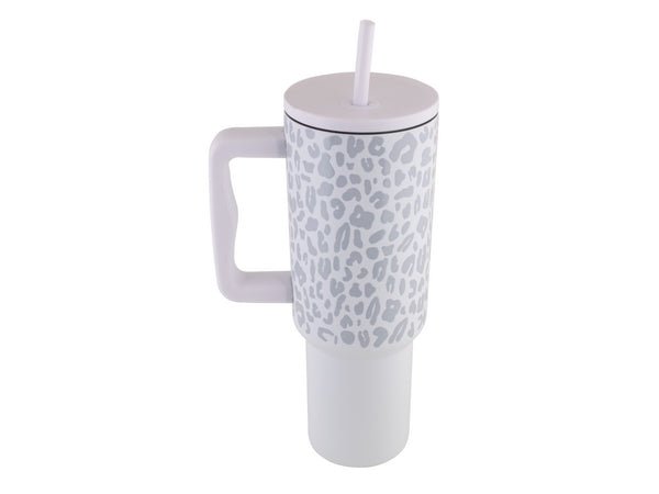 Leopard Print Stainless Steel Travel Mug - 1200ml - Retail Therapy Online