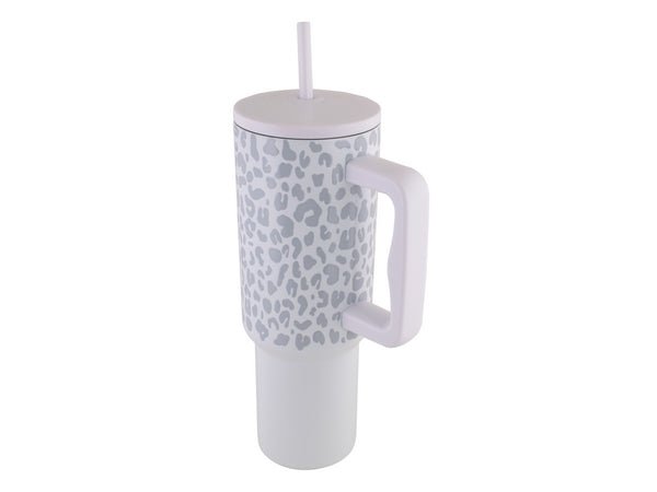Leopard Print Stainless Steel Travel Mug - 1200ml - Retail Therapy Online