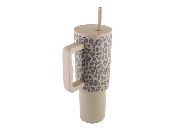 Leopard Print Stainless Steel Travel Mug - 1200ml - Retail Therapy Online