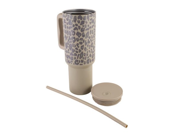 Leopard Print Stainless Steel Travel Mug - 1200ml - Retail Therapy Online