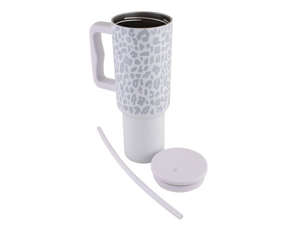 Leopard Print Stainless Steel Travel Mug - 1200ml - Retail Therapy Online