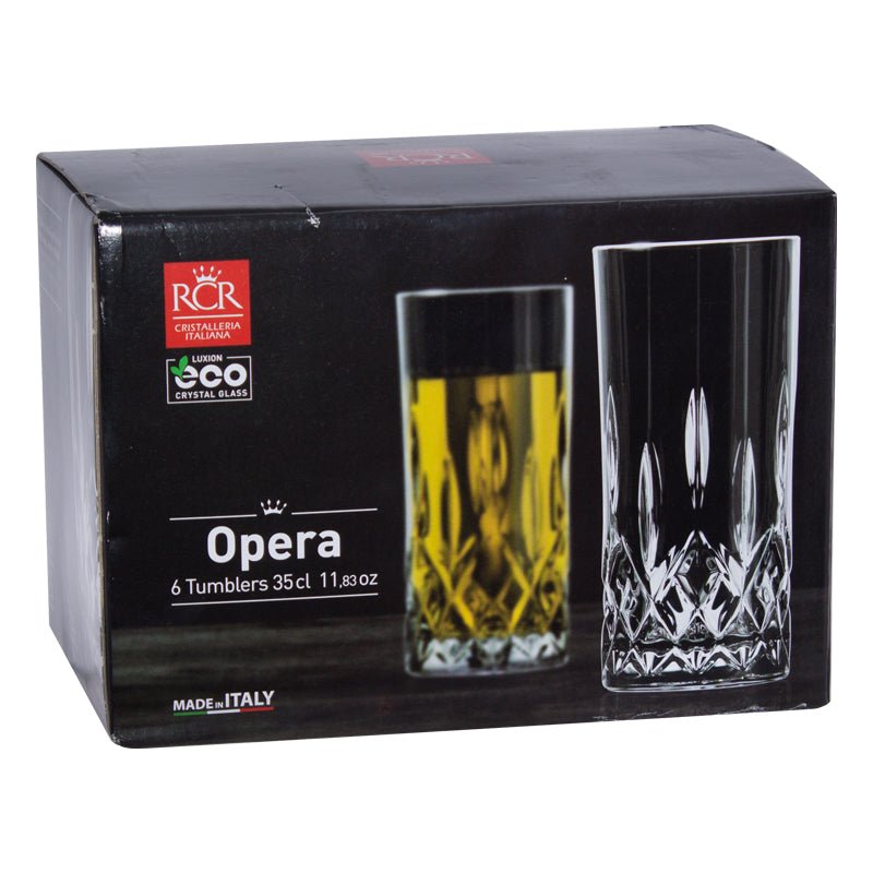 Luxion Crystal Opera Tumbler Glasses 350ml - Set of 6 - Retail Therapy Online
