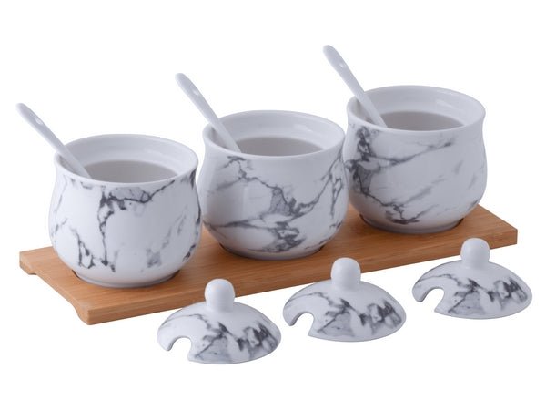 Marble Bamboo Canisters Set - Retail Therapy Online