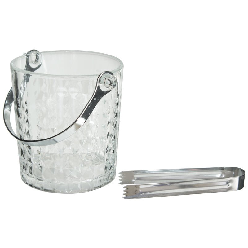 Marilyn Glass Ice Bucket & Tongs - 900ml - Retail Therapy Online