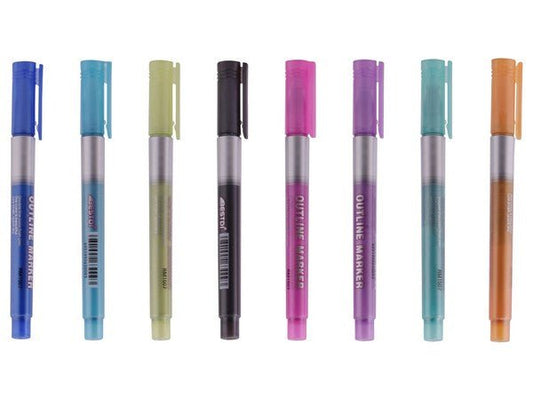 Metallic 8 - Piece Outline Markers - Retail Therapy Online