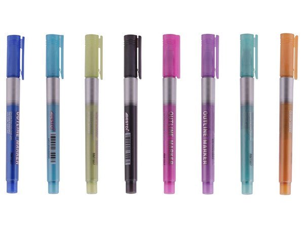 Metallic 8 - Piece Outline Markers - Retail Therapy Online