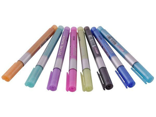 Metallic 8 - Piece Outline Markers - Retail Therapy Online