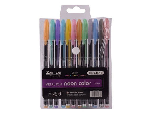 Metallic Gel Pens - 12pc - Retail Therapy Online