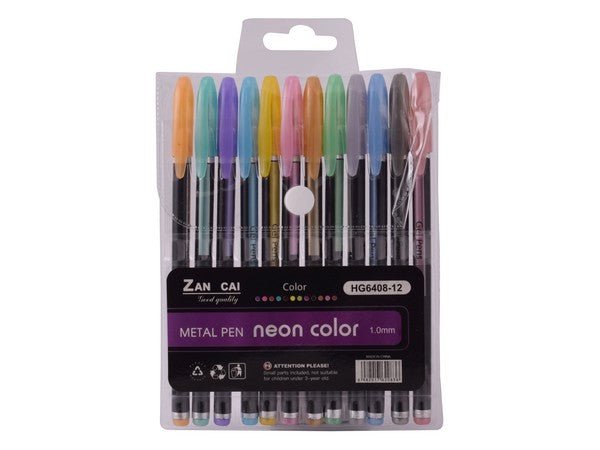Metallic Gel Pens - 12pc - Retail Therapy Online