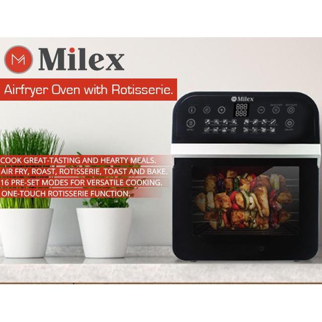 Milex Digital Air Fryer Oven with Rotisserie 12L - Retail Therapy Online