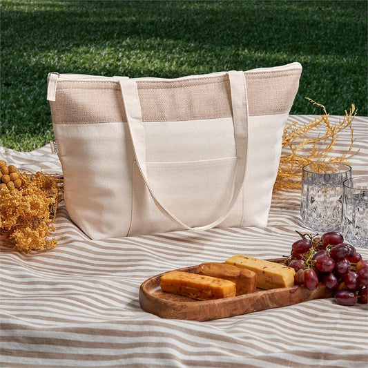 Okiyo Arshi Cotton & Jute 12 Can Lunch Cooler - Retail Therapy Online