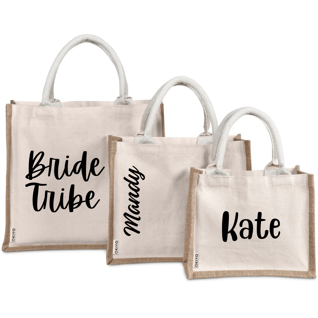 Okiyo Chinsai Jute & Cotton Gift Shopper Bag - Retail Therapy Online