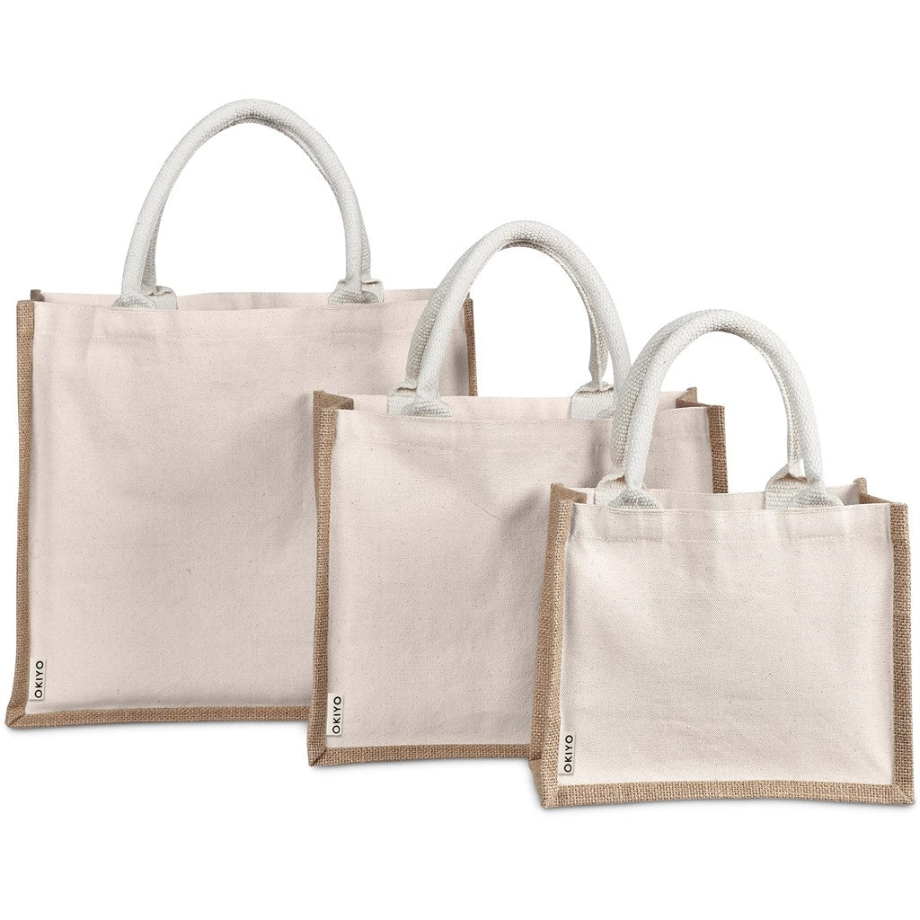 Okiyo Chinsai Jute & Cotton Gift Shopper Bag - Retail Therapy Online