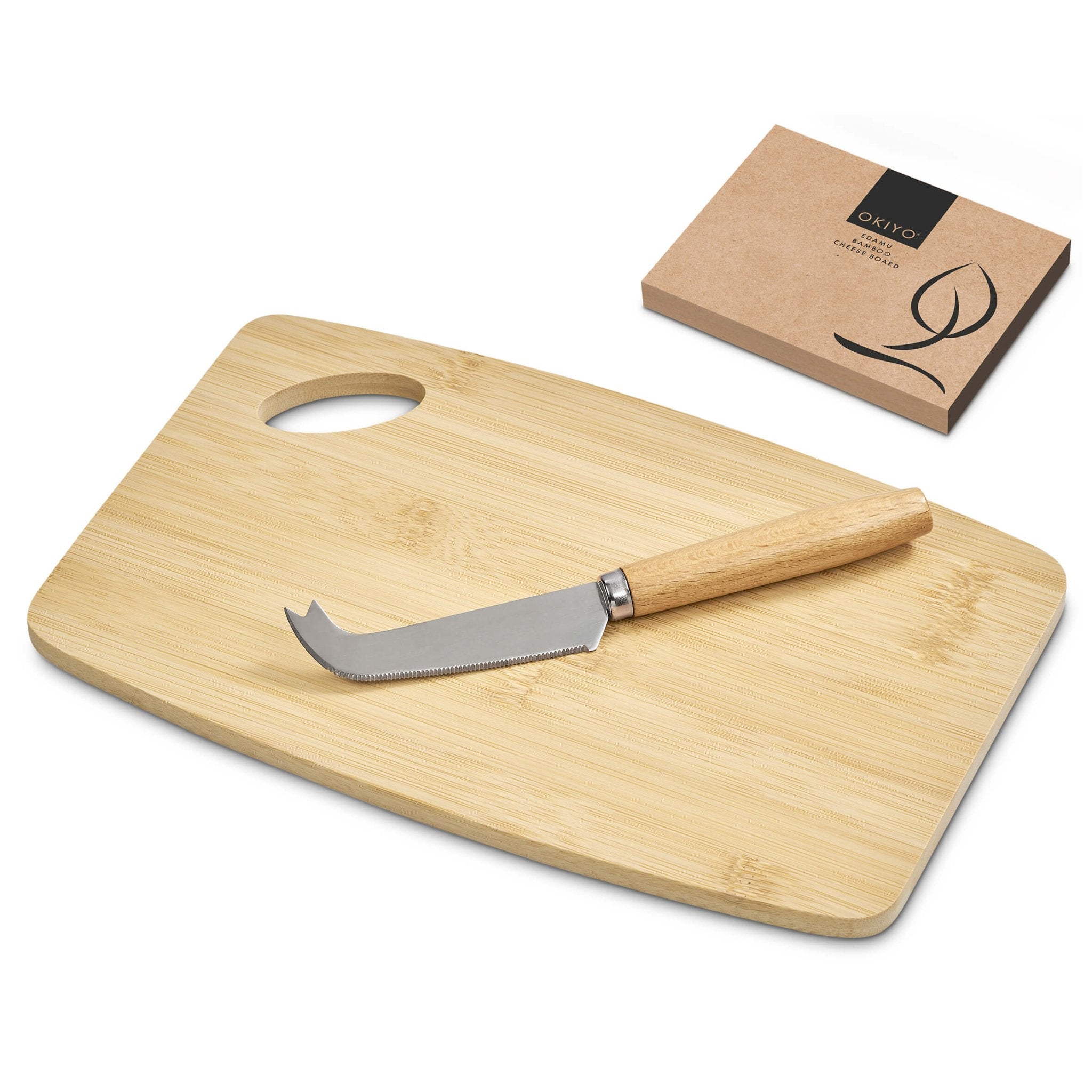 Okiyo Edamu Bamboo Cheese Board & Knife - Retail Therapy Online