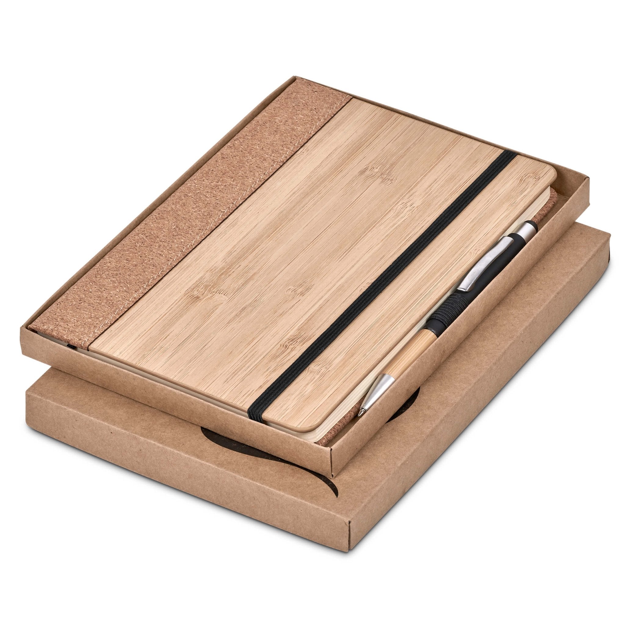 Okiyo Eri Bamboo & Cork Notebook Pen Set - Retail Therapy Online