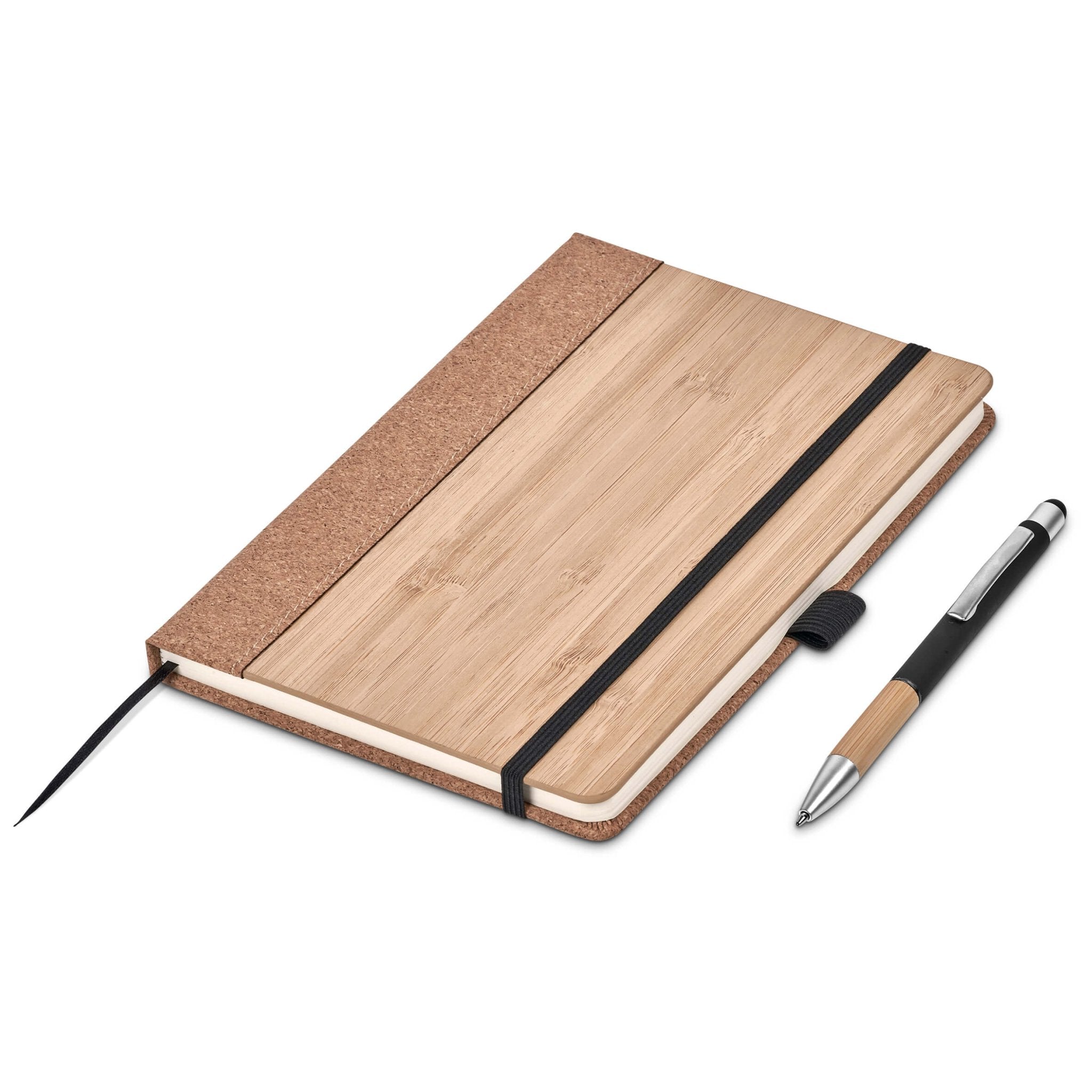 Okiyo Eri Bamboo & Cork Notebook Pen Set - Retail Therapy Online