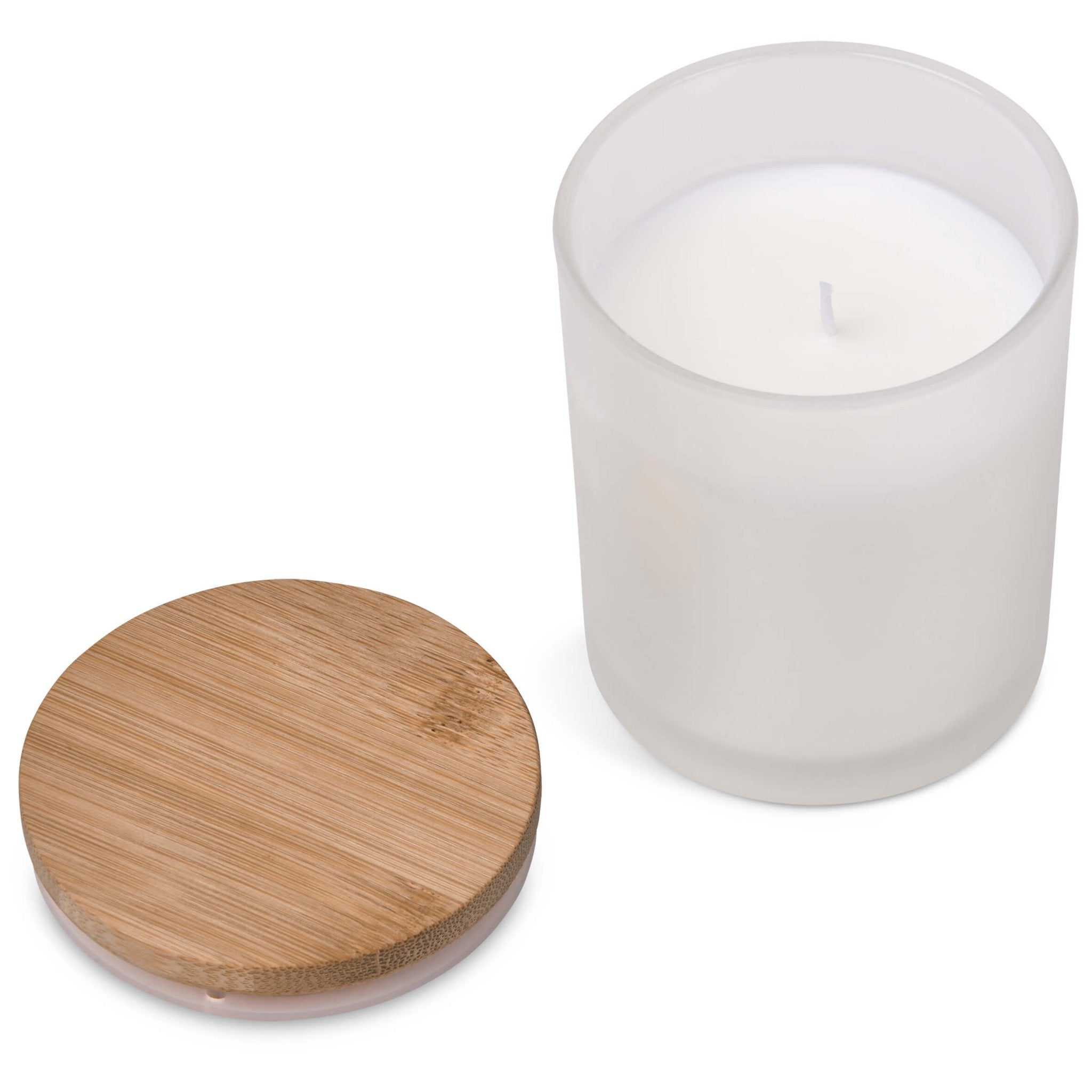 Okiyo Glass Scented Candle with Bamboo Lid - Retail Therapy Online