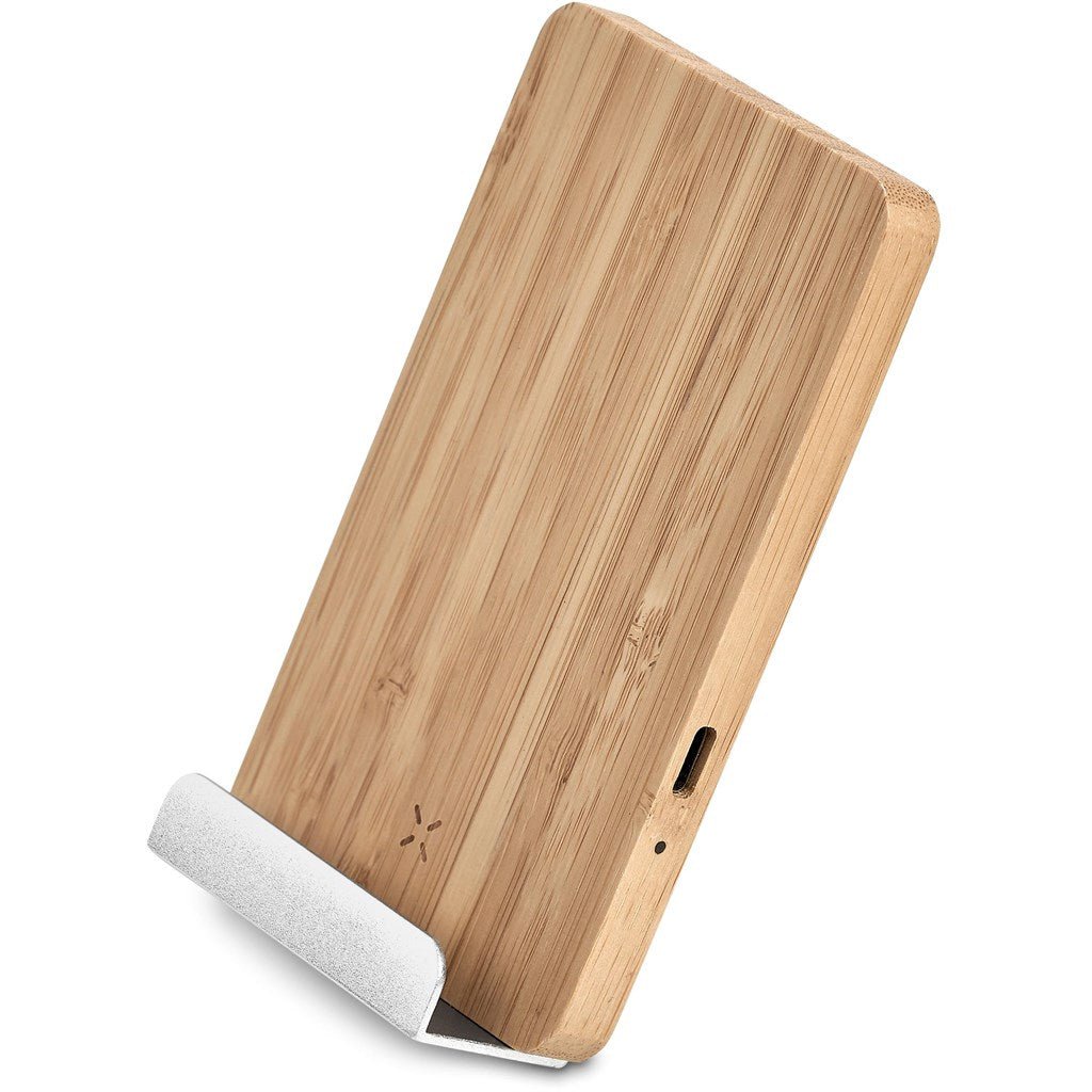 Okiyo Hakka Bamboo & Recycled Aluminium Wireless Charging Phone Stand - Retail Therapy Online