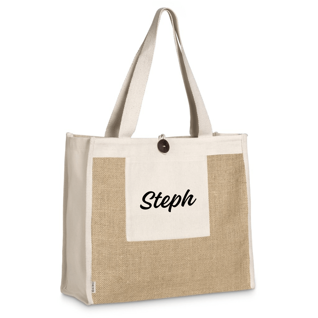Okiyo Hikari Jute & Cotton Tote - Retail Therapy Online