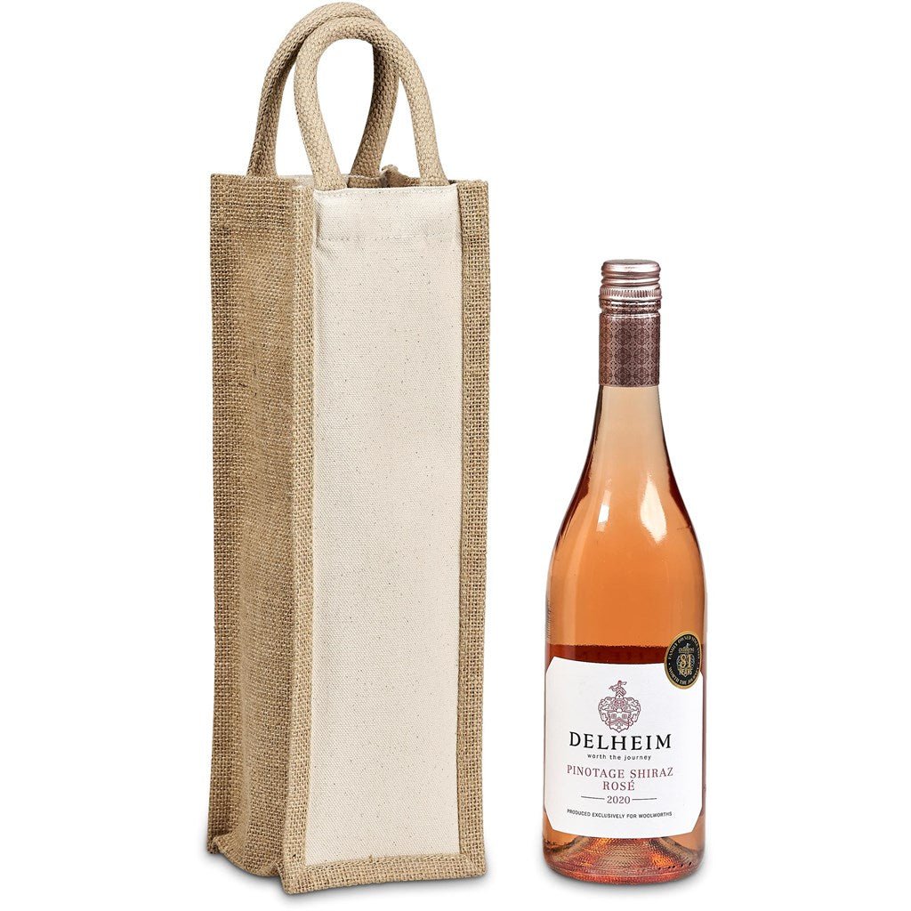 Okiyo Inshu Jute & Cotton Wine Tote - Retail Therapy Online