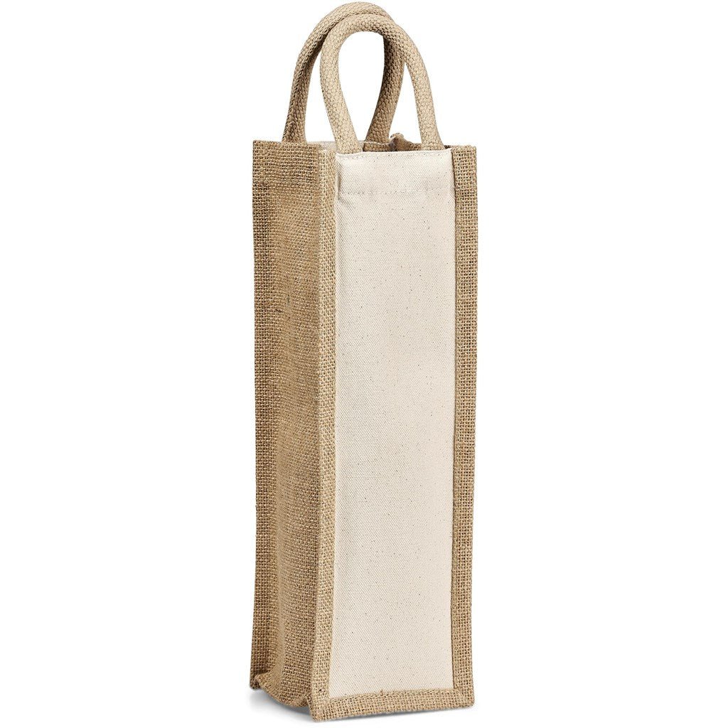 Okiyo Inshu Jute & Cotton Wine Tote - Retail Therapy Online