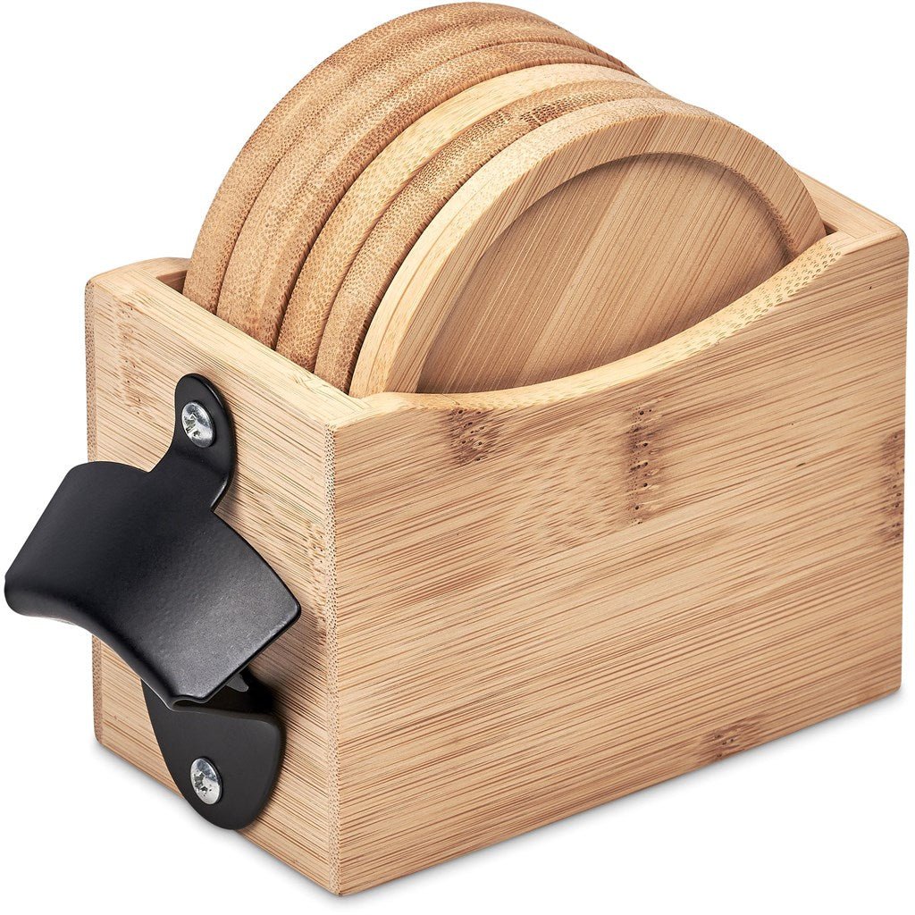 Okiyo Kanpai Bamboo Coaster & Bottle Opener Set - Retail Therapy Online