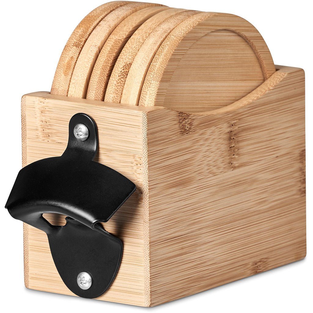 Okiyo Kanpai Bamboo Coaster & Bottle Opener Set - Retail Therapy Online