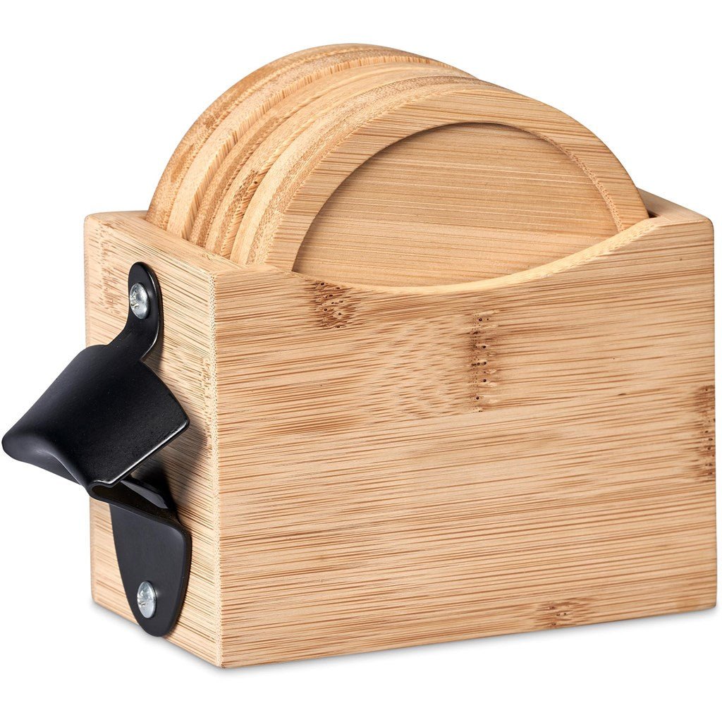 Okiyo Kanpai Bamboo Coaster & Bottle Opener Set - Retail Therapy Online