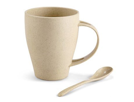 Okiyo Kawai Wheat Straw Mug & Spoon - 350ml - Retail Therapy Online