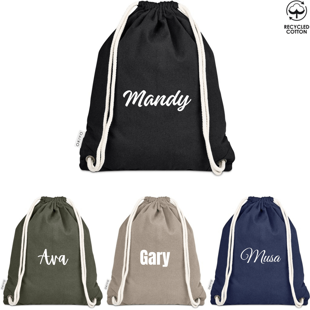 Okiyo Kinchaku Recycled Cotton Drawstring Bag - 320gsm - Retail Therapy Online