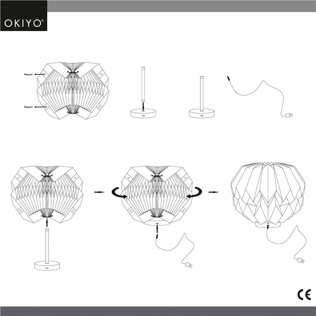 Okiyo Kosuke Wood & Paper LED Lamp - Retail Therapy Online