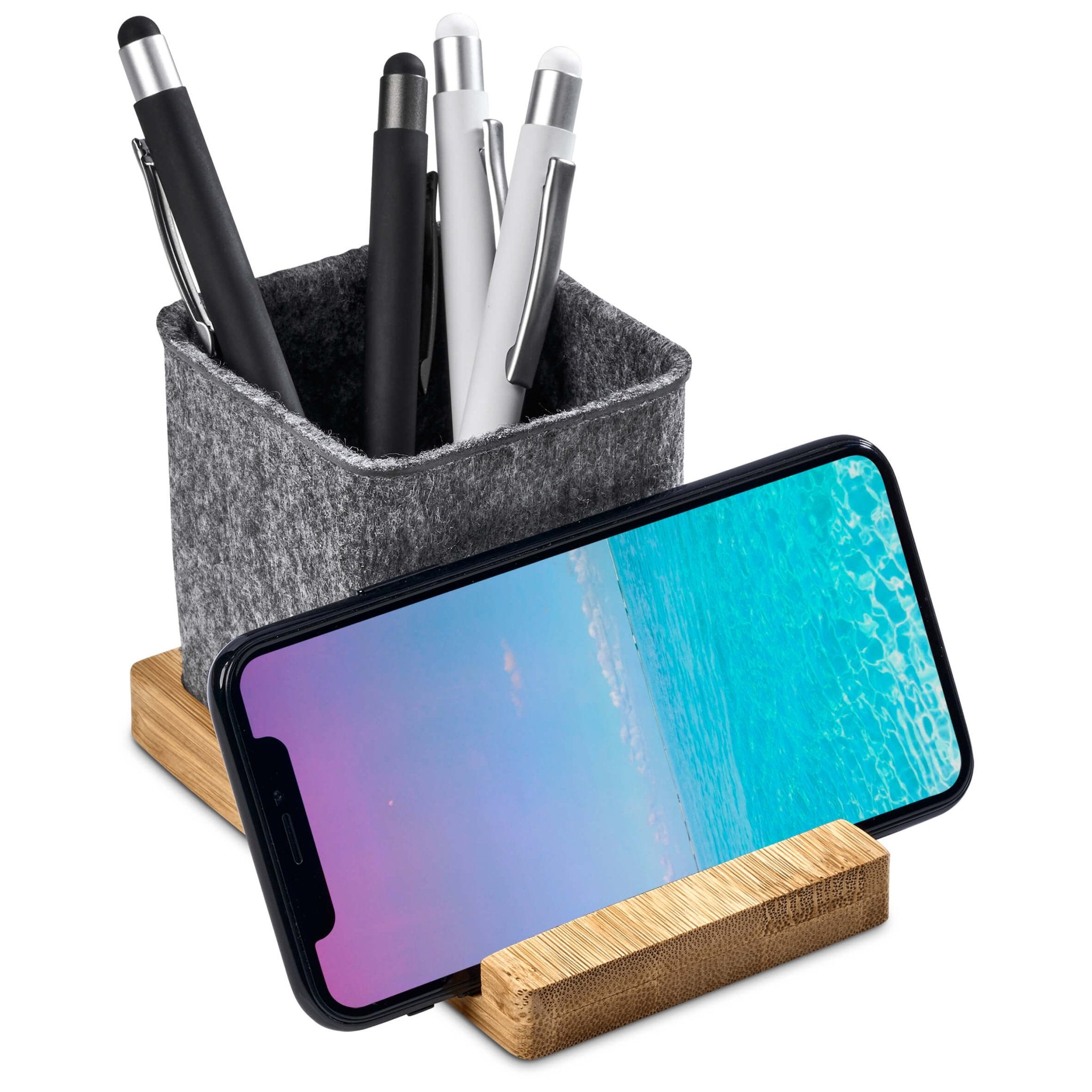 Okiyo Kyadi RPET & Bamboo Desk Caddy Phone Stand - Retail Therapy Online