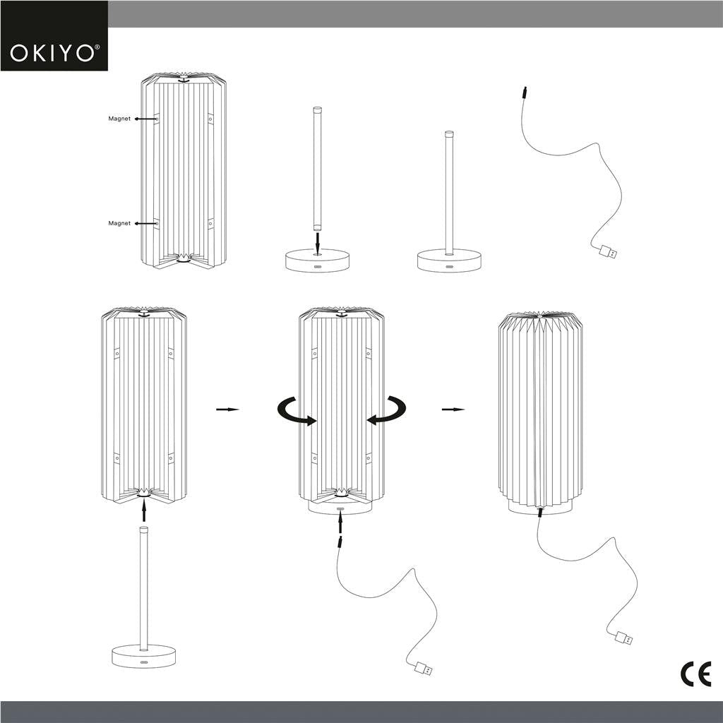 Okiyo Masumi Wood & Paper LED Lamp - Retail Therapy Online