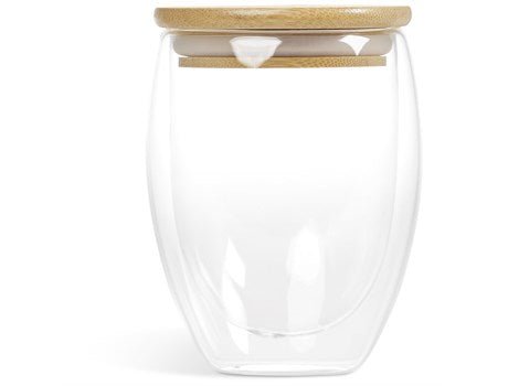 Okiyo Moco Double - Wall Glass Cup & Bamboo Lid - Retail Therapy Online
