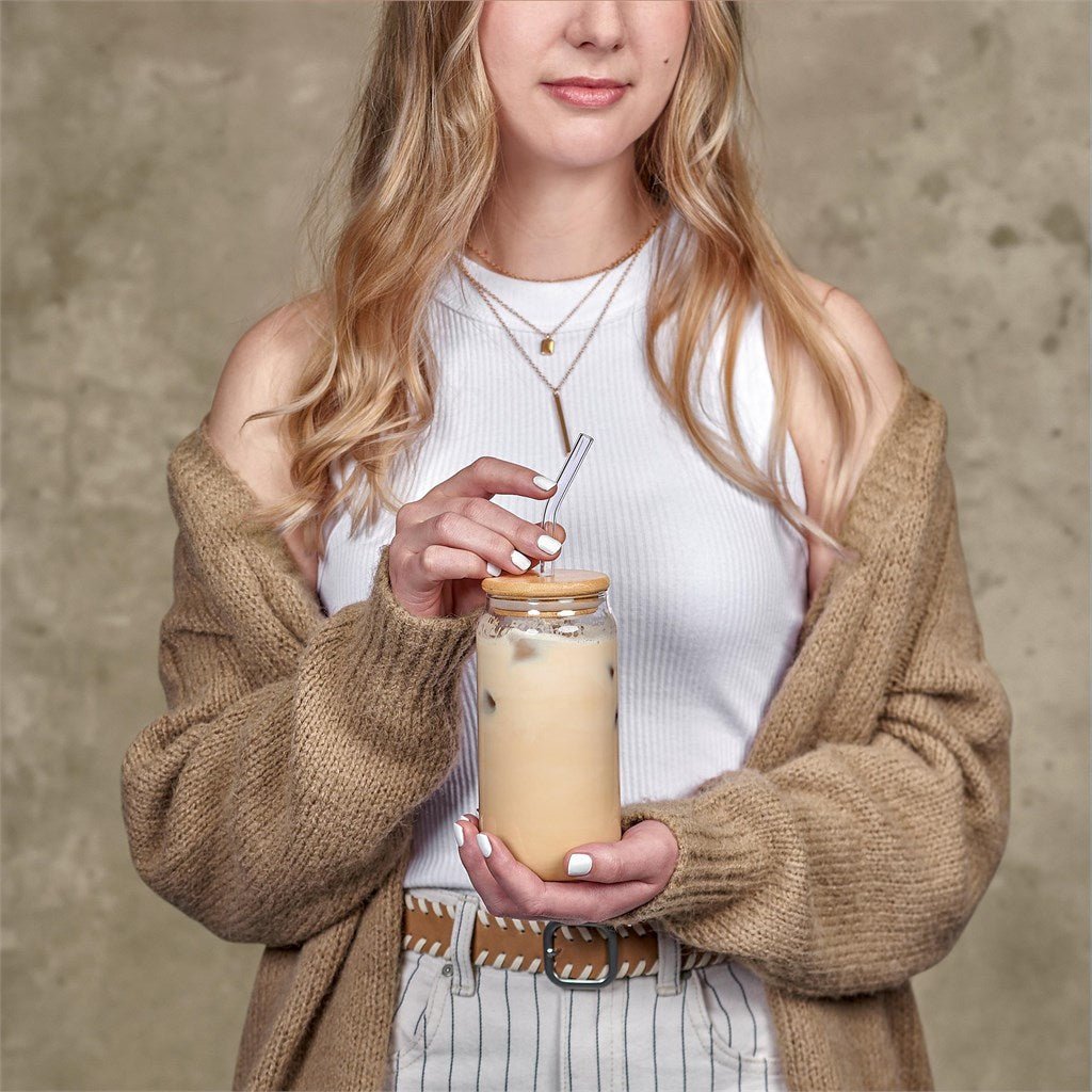 Okiyo Natsu Glass & Bamboo Tumbler & Straw - 500ml - Retail Therapy Online