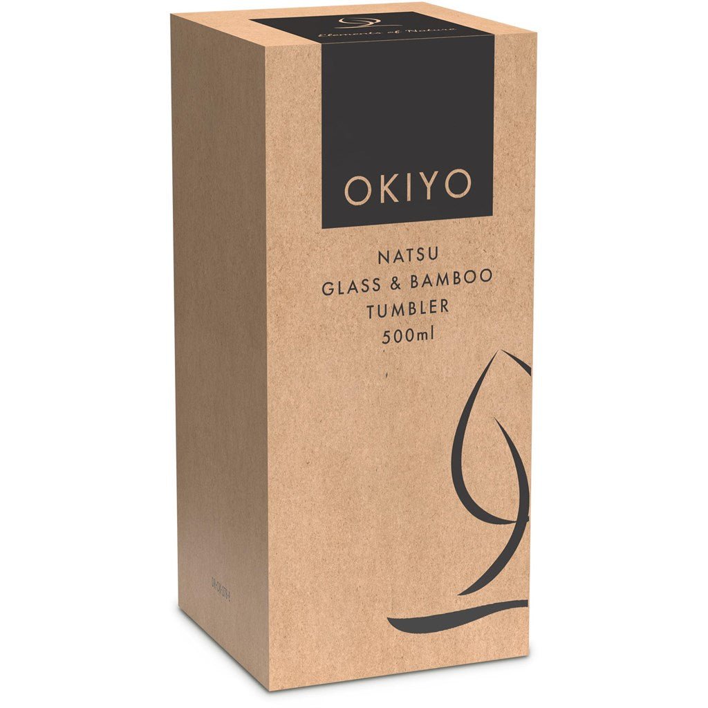 Okiyo Natsu Glass & Bamboo Tumbler & Straw - 500ml - Retail Therapy Online