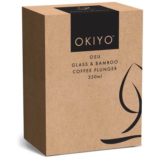 Okiyo Osu Glass & Bamboo Coffee Plunger - 350ml - Retail Therapy Online