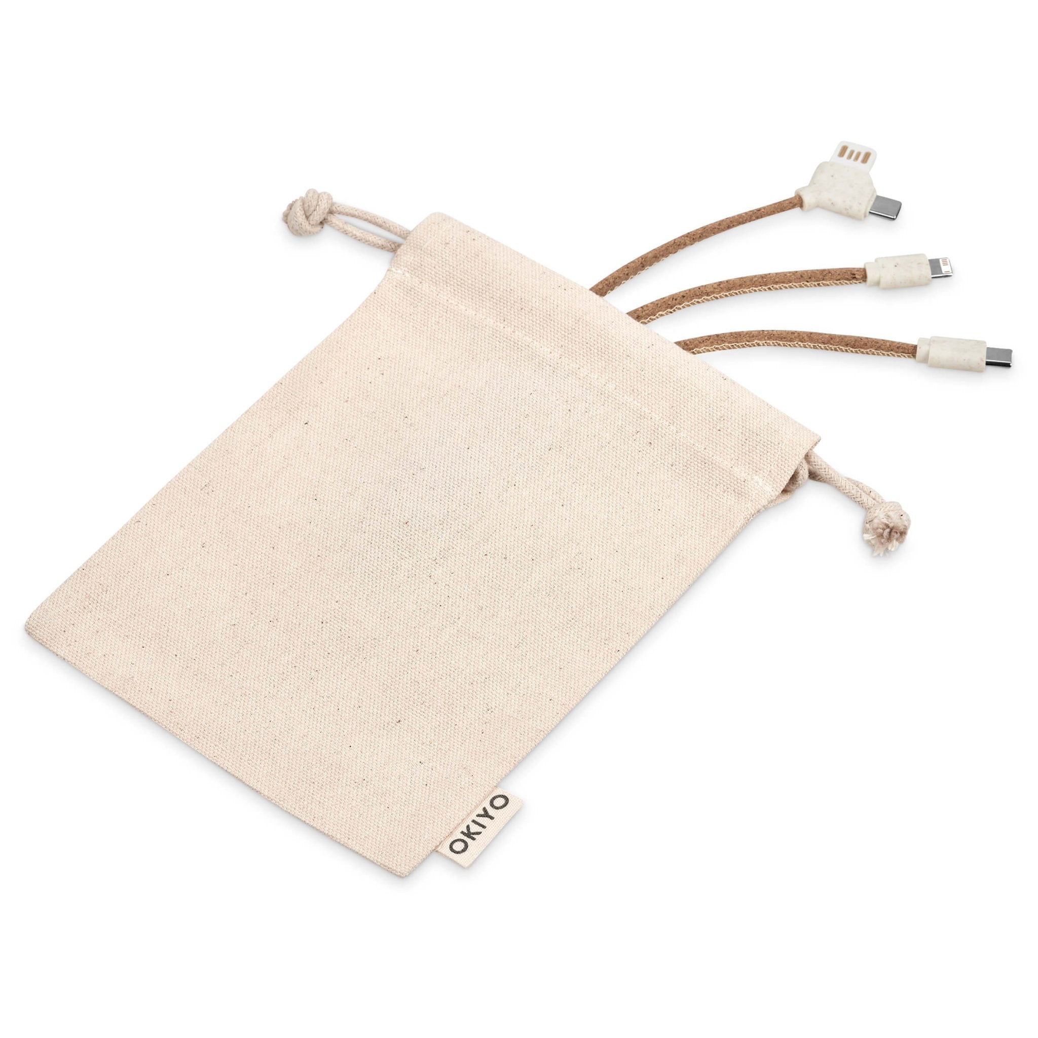 Okiyo Soshin Cork 3 - In - 1 Charging Cable - Retail Therapy Online