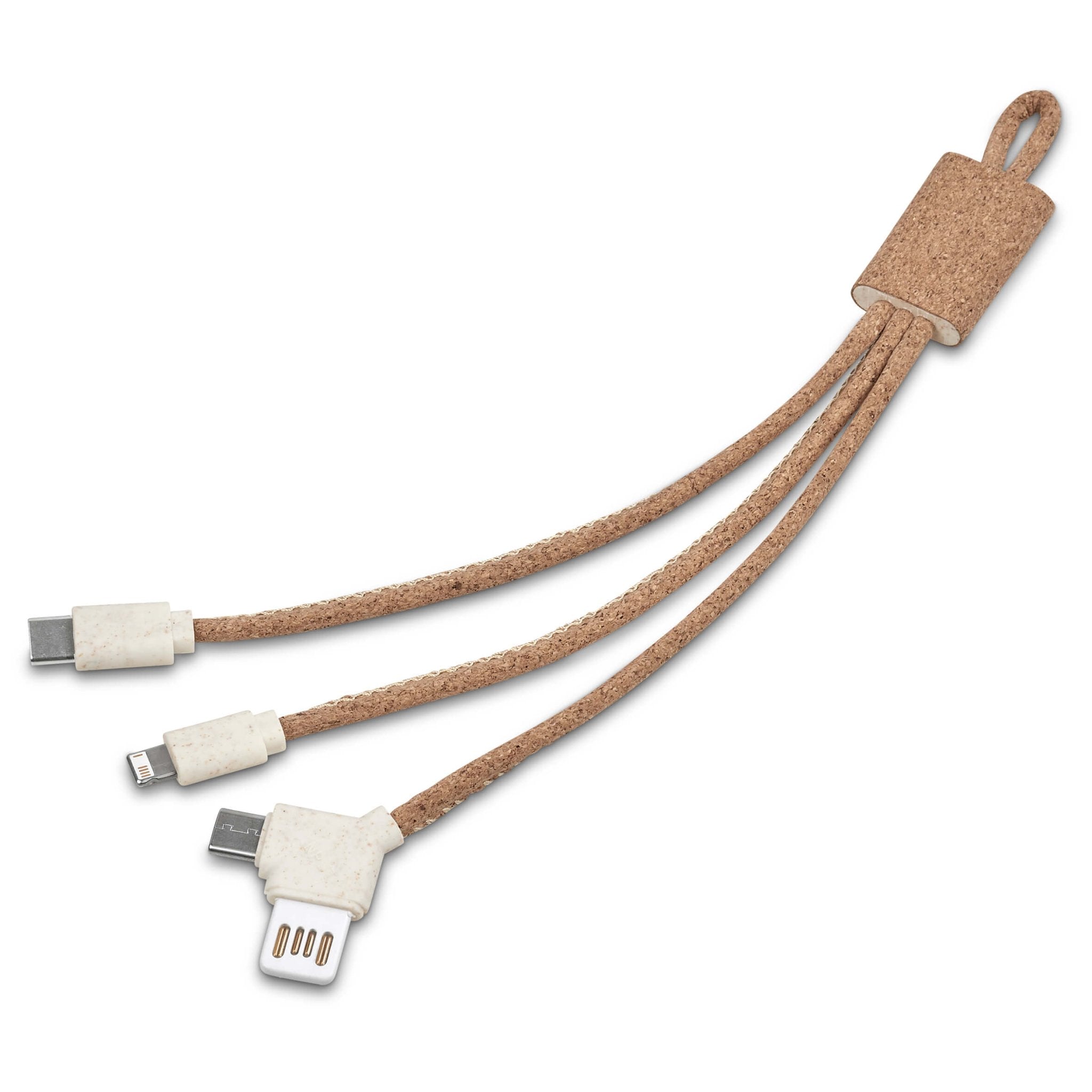 Okiyo Soshin Cork 3 - In - 1 Charging Cable - Retail Therapy Online