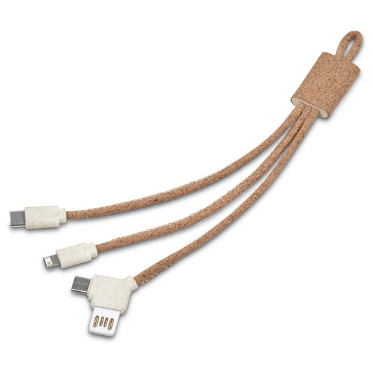Okiyo Soshin Cork 3 - In - 1 Charging Cable - Retail Therapy Online