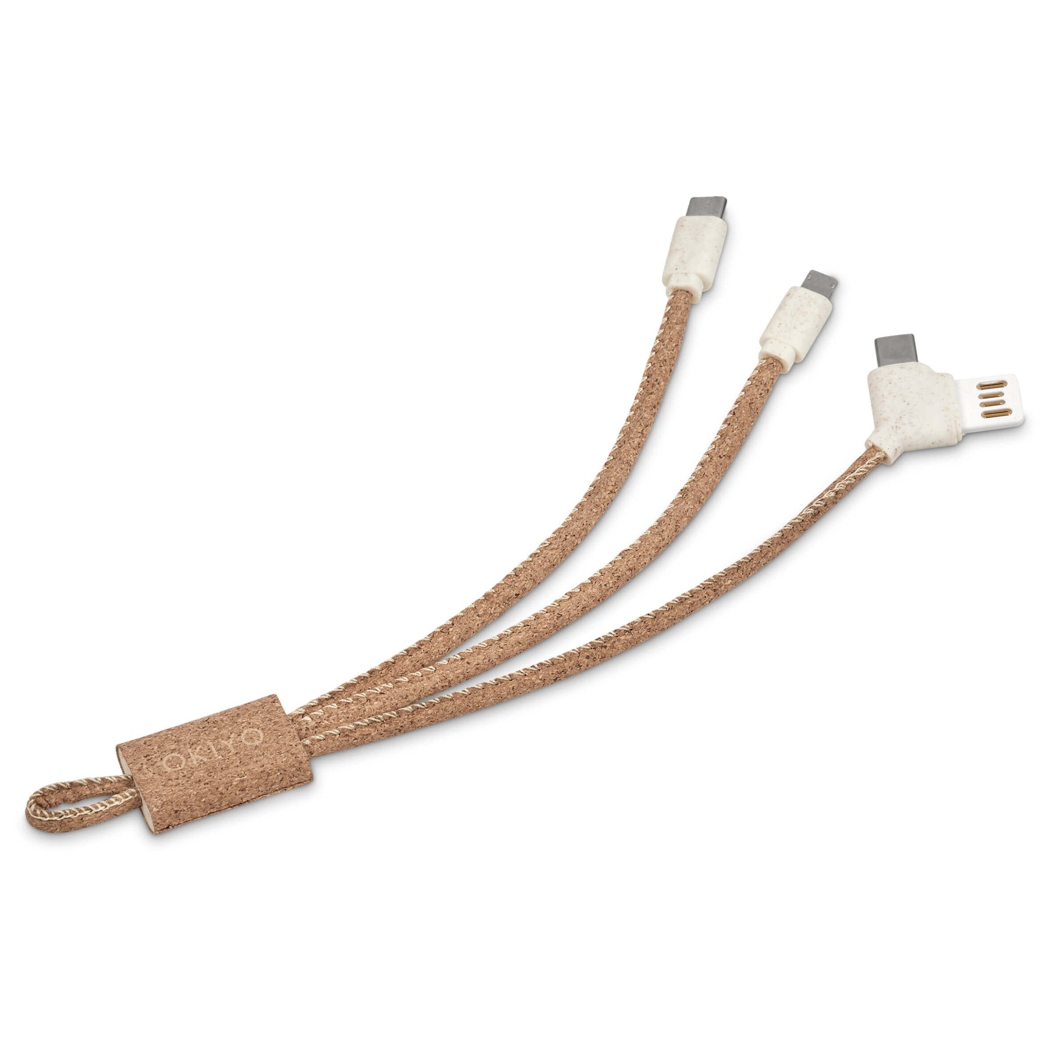 Okiyo Soshin Cork 3 - In - 1 Charging Cable - Retail Therapy Online