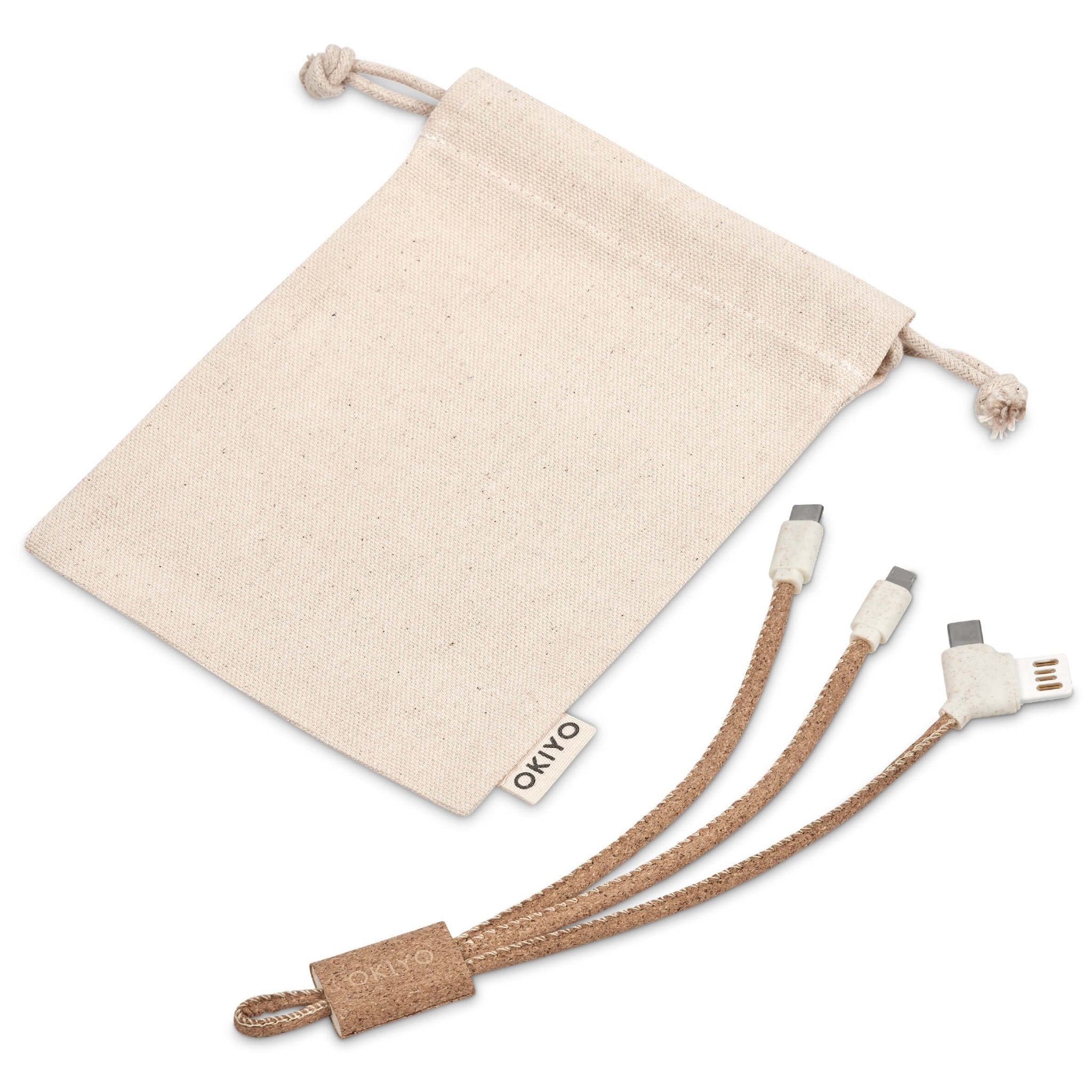 Okiyo Soshin Cork 3 - In - 1 Charging Cable - Retail Therapy Online