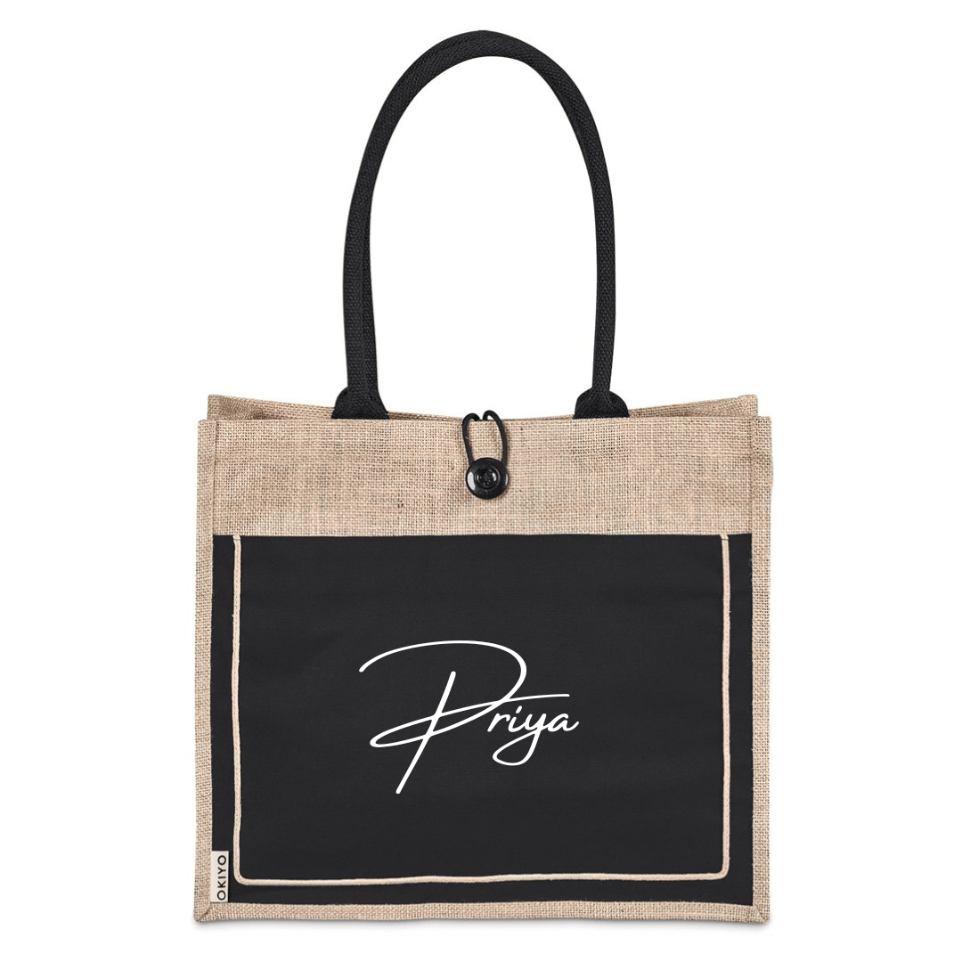 Okiyo Umi Jute & Cotton Tote Shopper Bag - 320gsm - Retail Therapy Online