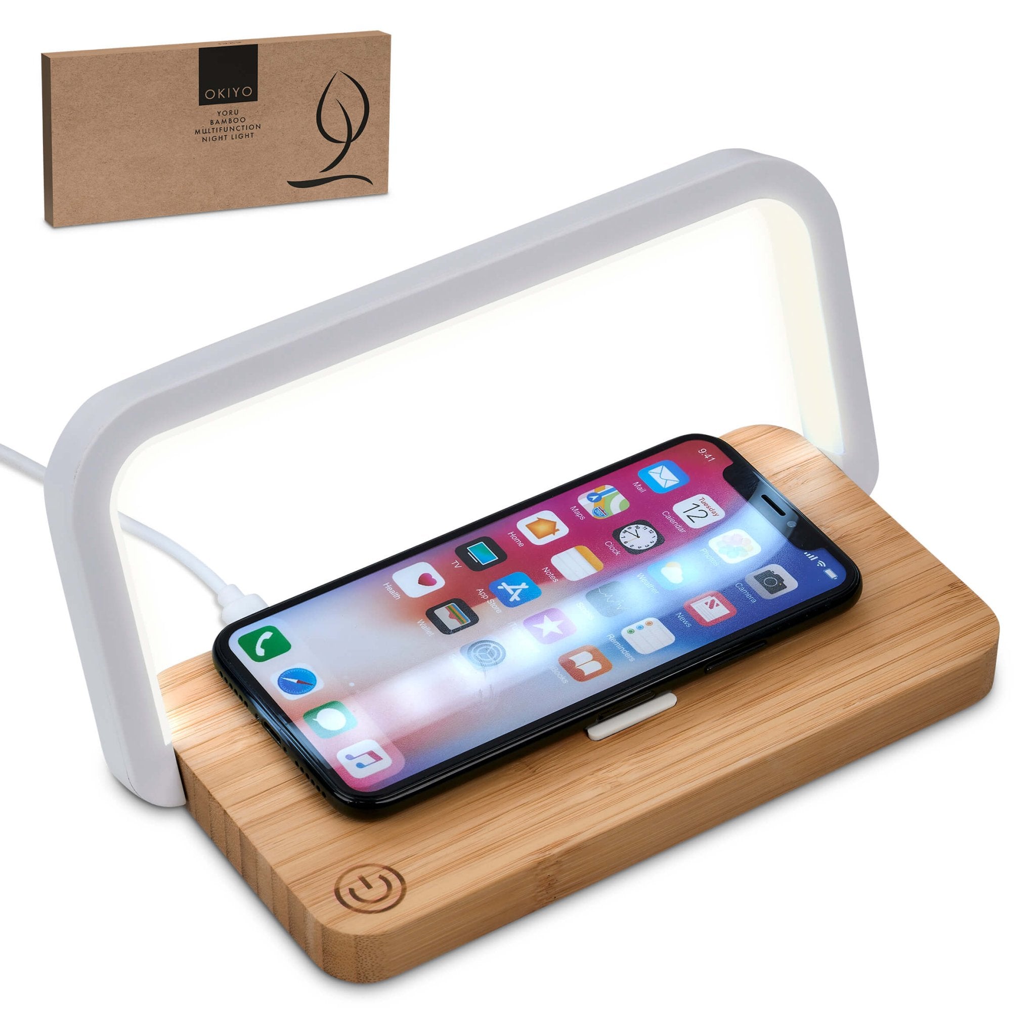 Okiyo Yoru Bamboo Wireless Charger & Light - Retail Therapy Online